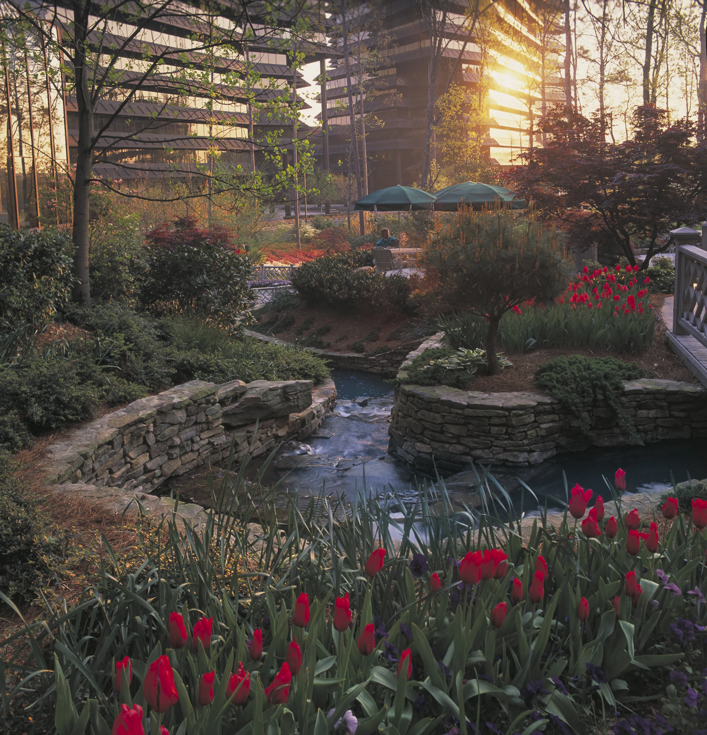 Three Ravinia Drive / MCI Office park, Atlanta, GA, USA. Architect Kevin Roche, John Dinkeloo & Associates. Copyright © Kipp Baker, All rights reserved.