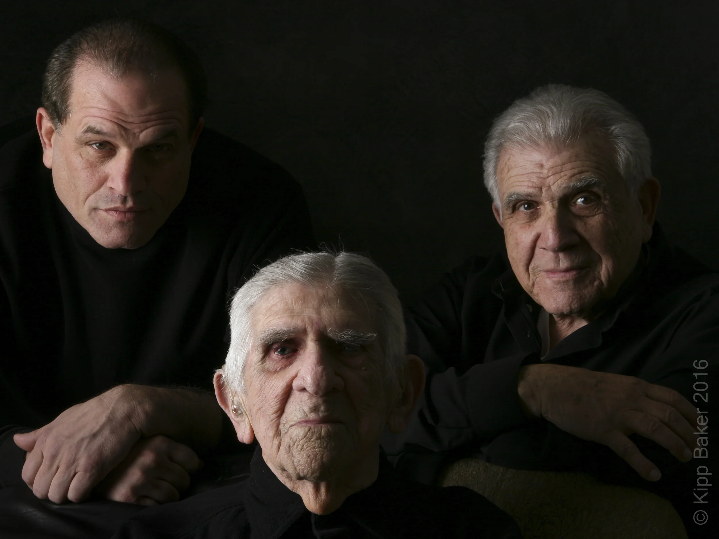 Three generations of the Leibow family, with Poppa at 104 years young. Copyright © Kipp Baker, All rights reserved