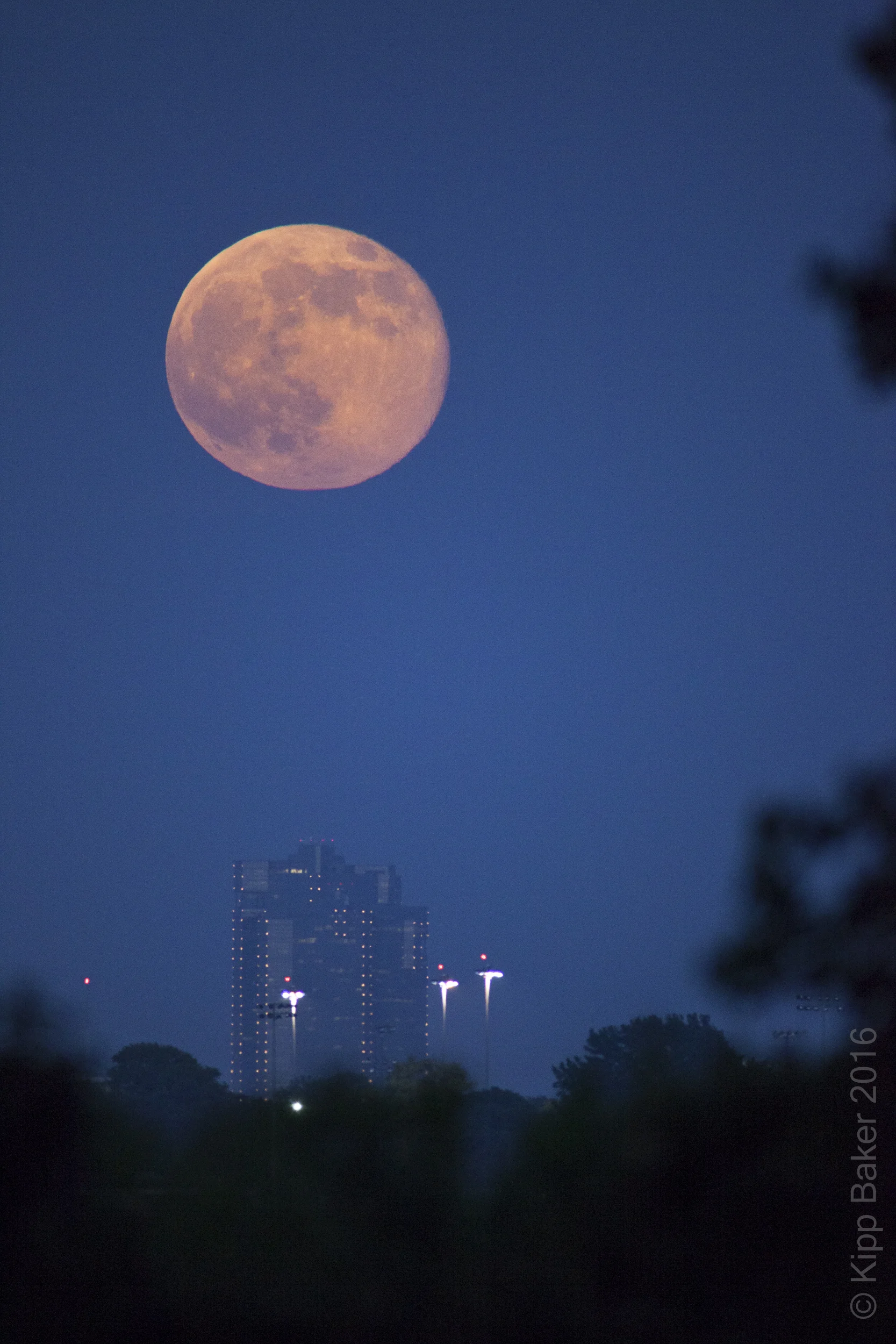 Supermoon over Fort Worth, Texas Copyright © Kipp Baker, All rights reserved.