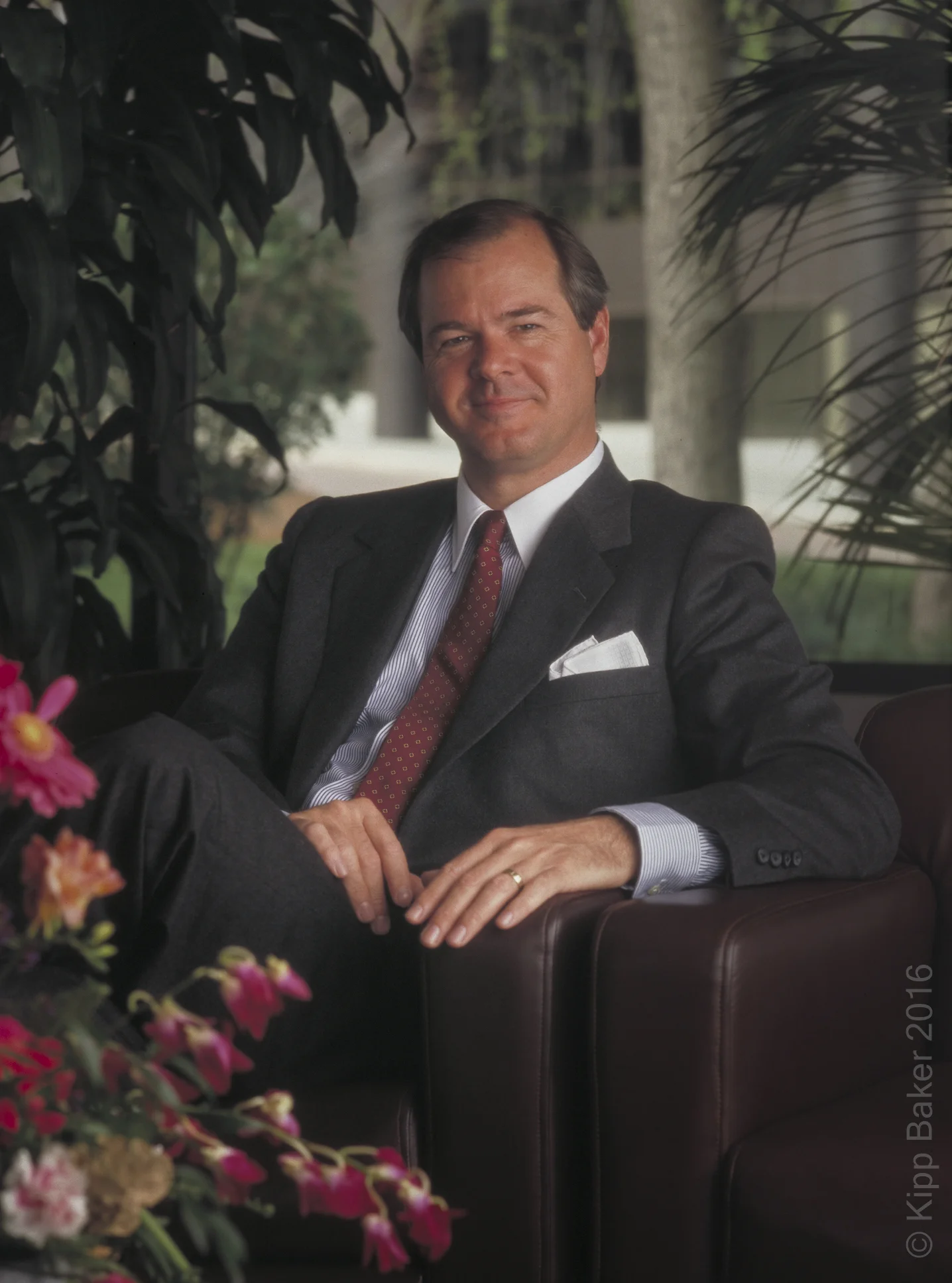 Robert Grout, managing partner for Troutman, Sanders, Lockerman & Ashmore, one of the original tenants of Ravinia III in Atlanta, Georgia, and designed by architect Kevin Roche. Image used in marketing presentation. Copyright © Kipp Baker, All rights reserved.