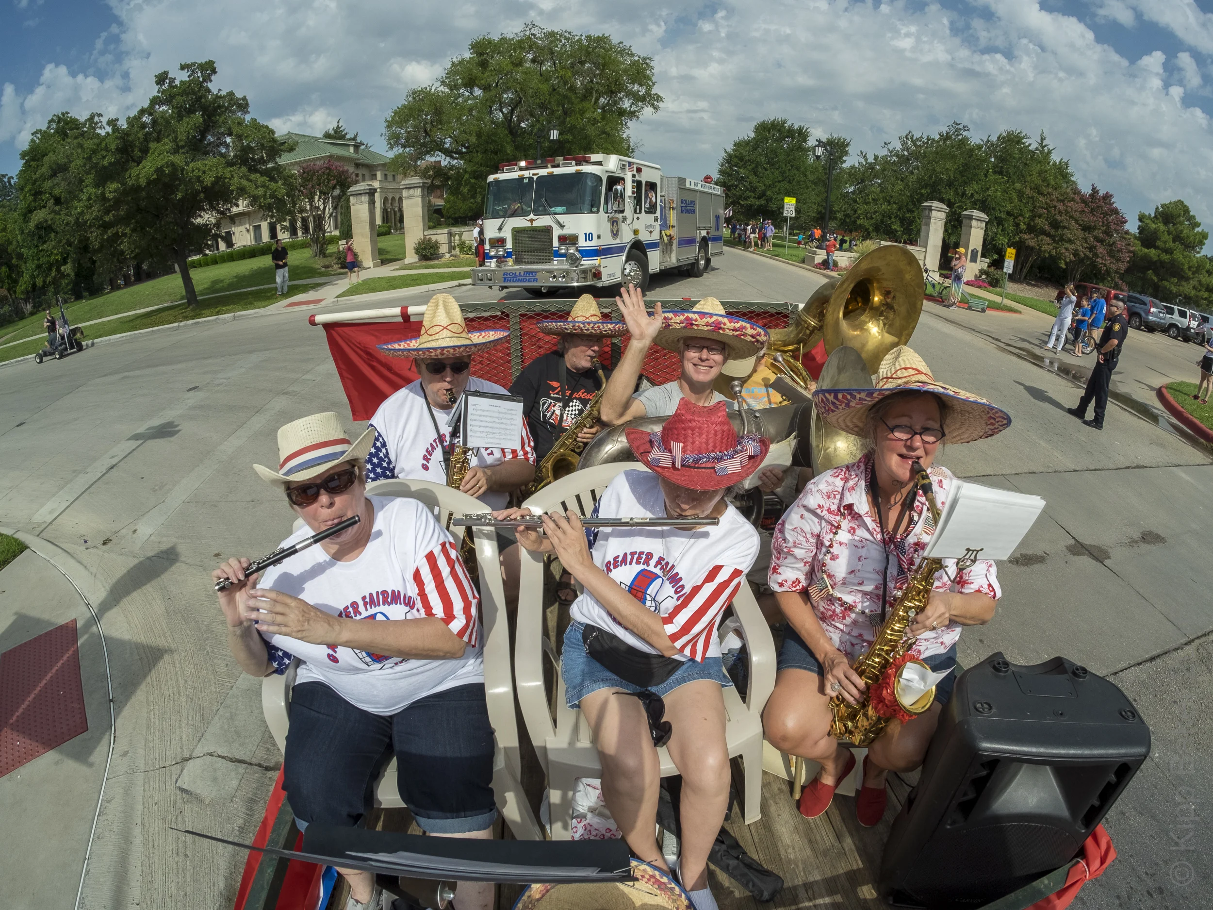 Musicians celebrate July 4th in Ryan Place Parade Copyright © Kipp Baker, All rights reserved.