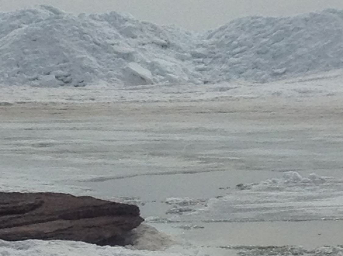 Ice building up where Lake Ontario meets the St. Lawrence River. Photo by Mark Mattson.