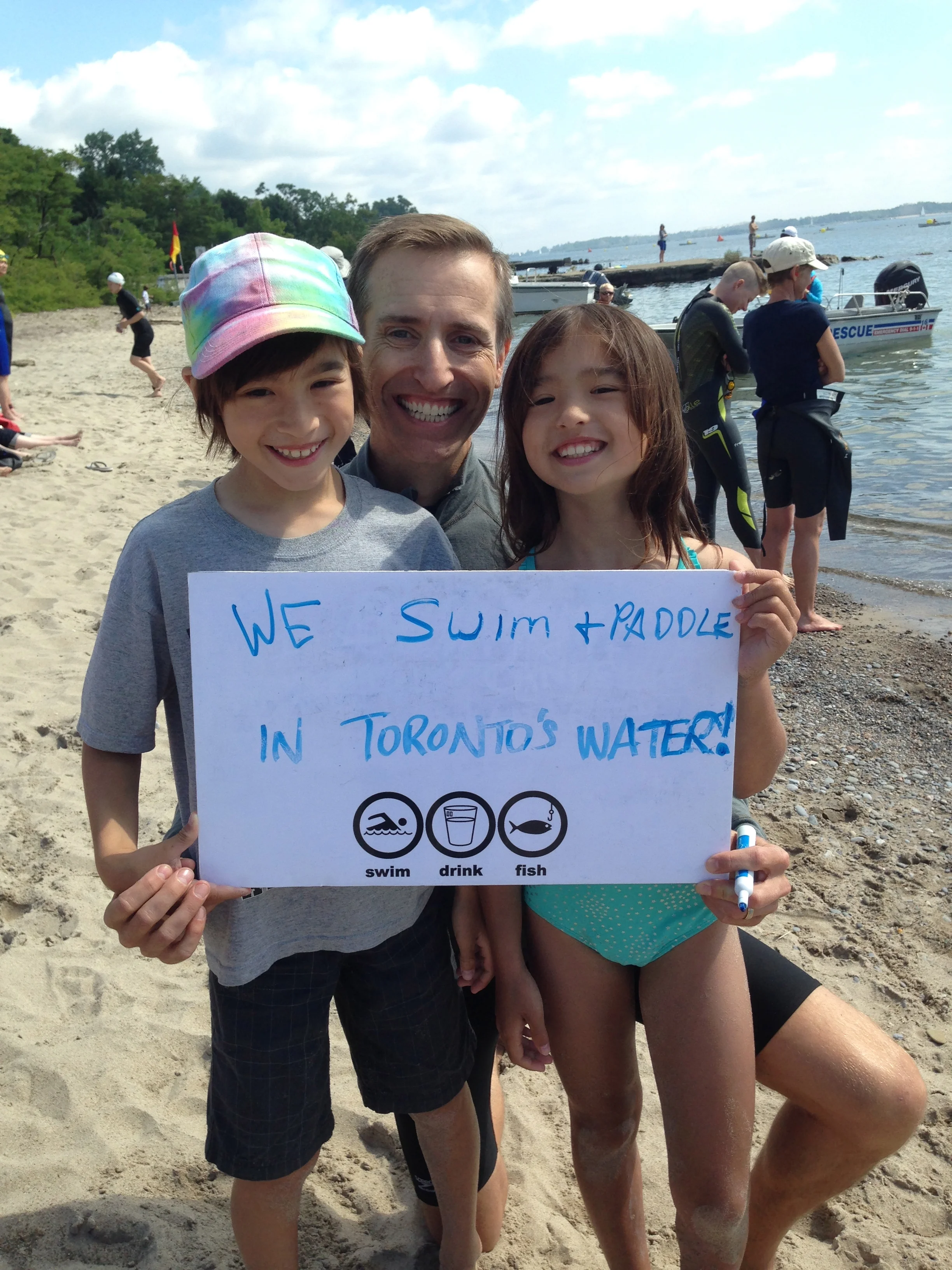 Memories are made on Lake Ontario. (Toronto Island Lake Swim. August, 2014.)