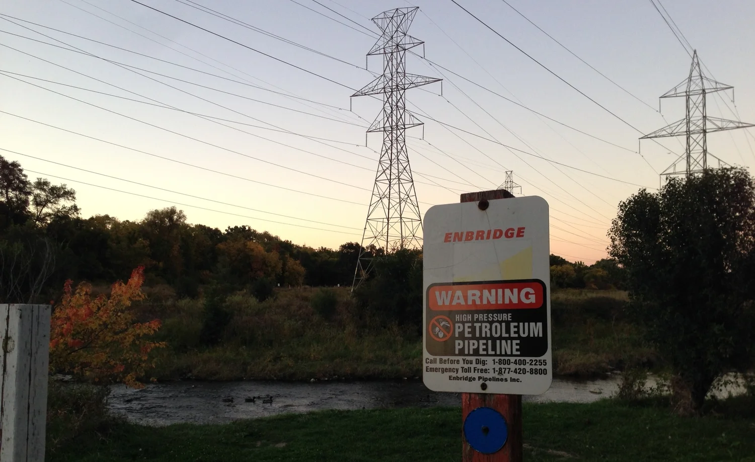 Line 9B crosses the Humber River in northwest Toronto. Photo by Krystyn Tully, August 2013.
