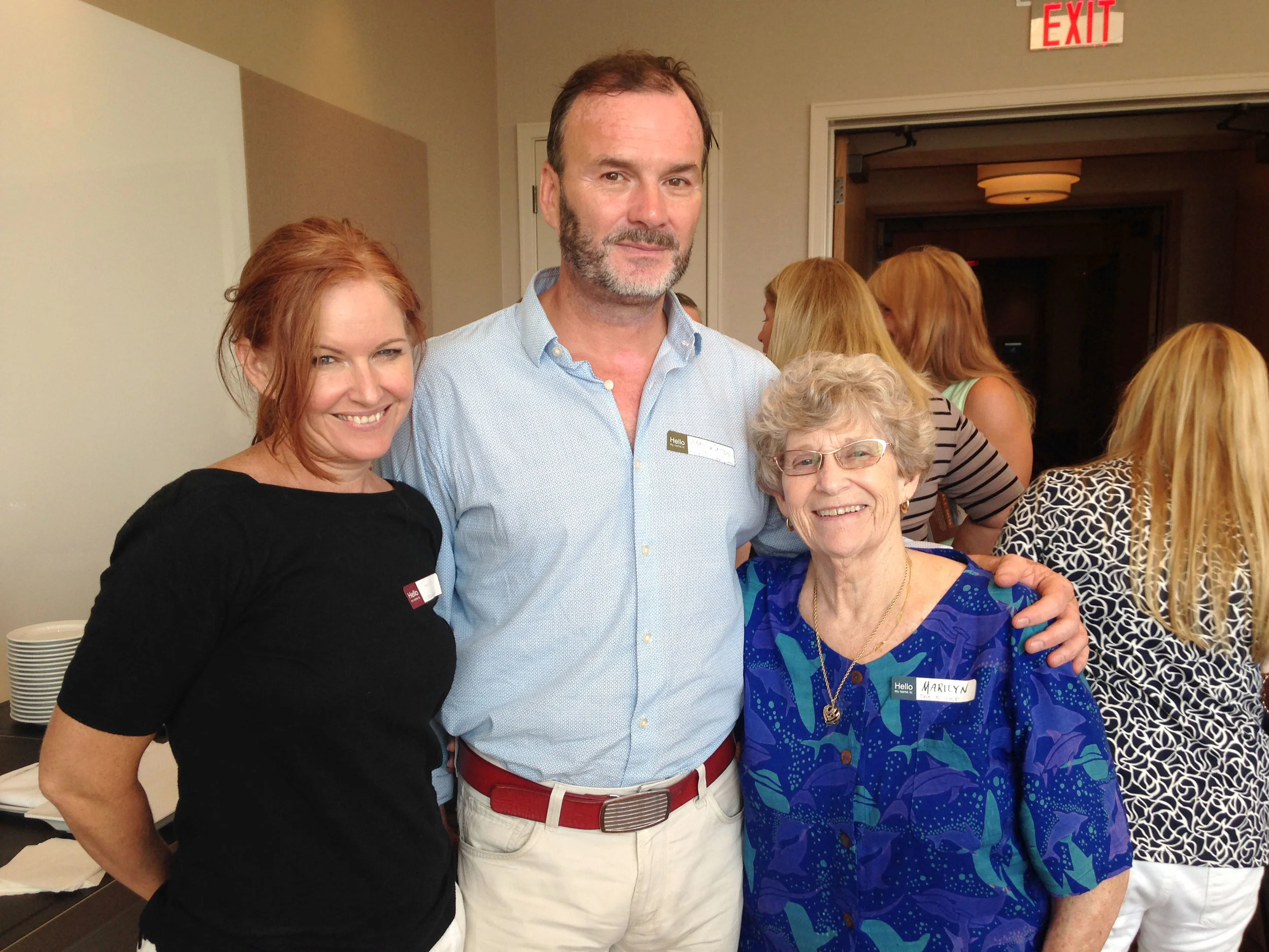 A "Swim Meet" to remember: Lake Ontario's Poet-Laureate Tanis Rideout, Waterkeeper Mark Mattson, and legend Marilyn Bell. (Photo via Lake Ontario Waterkeeper)