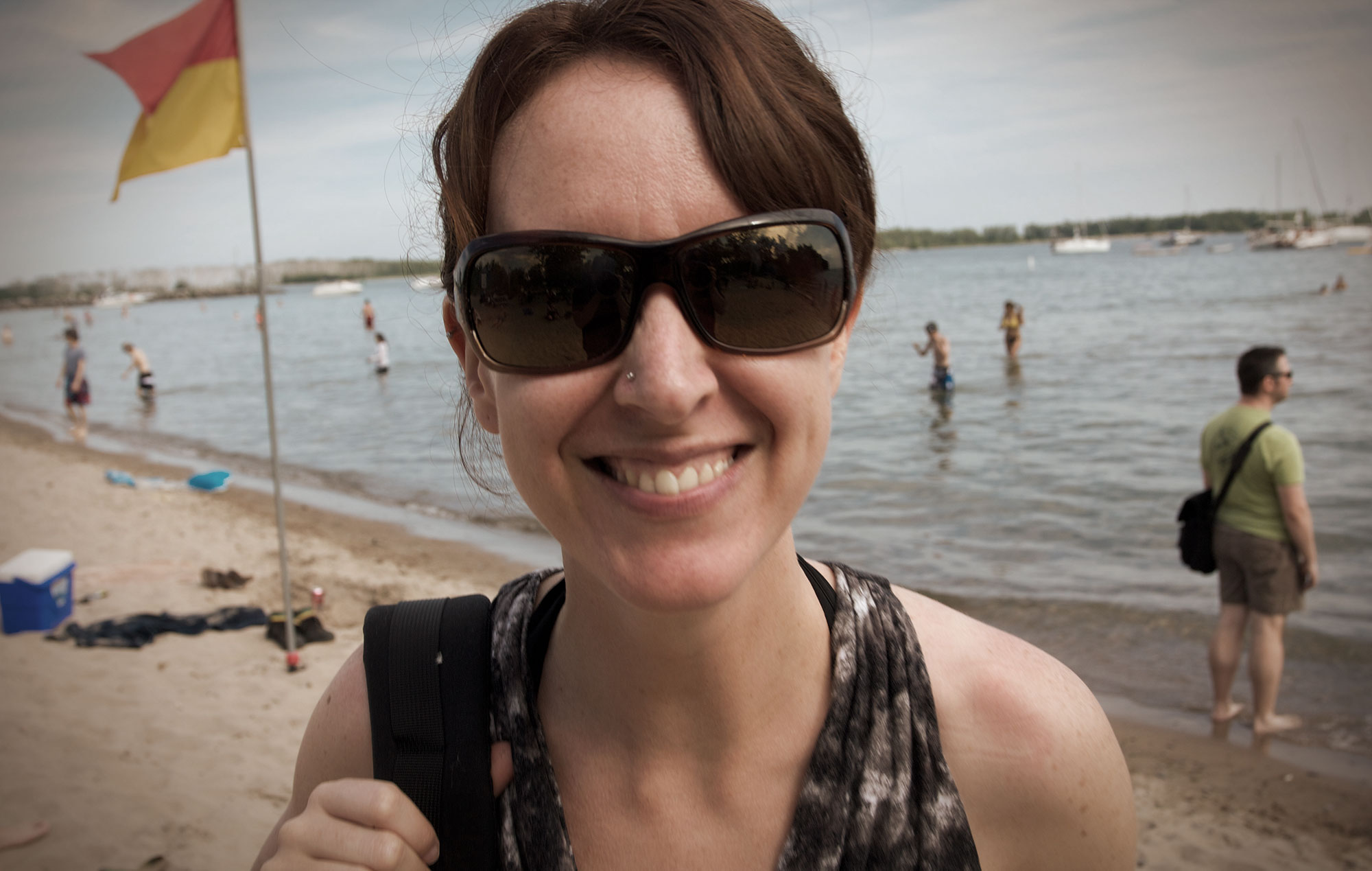 Krystyn enjoying one of the Toronto Island beaches. (Photo by Dylan Neild)