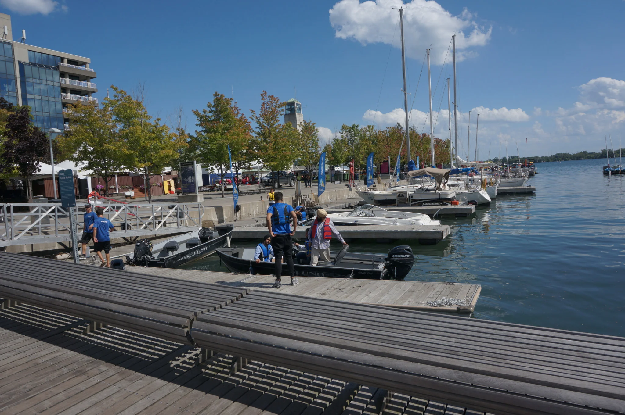 Boaters found along Toronto's inner harbour earlier today. (Photo by Li Black)