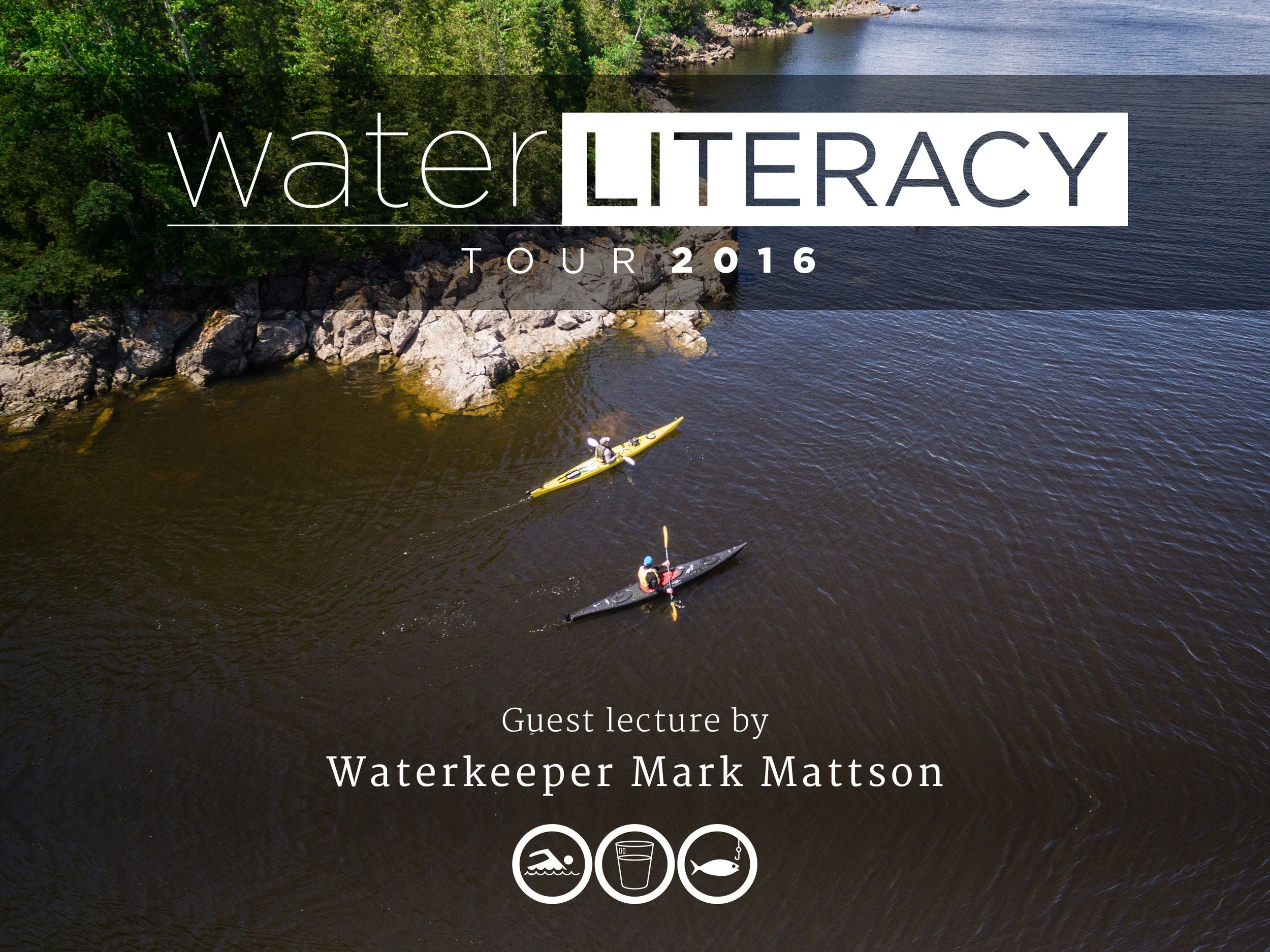 Waterkeeper Mark Mattson and Joseph Boyden paddling along the Kennebecasis River. (Photo by Dylan Neild)