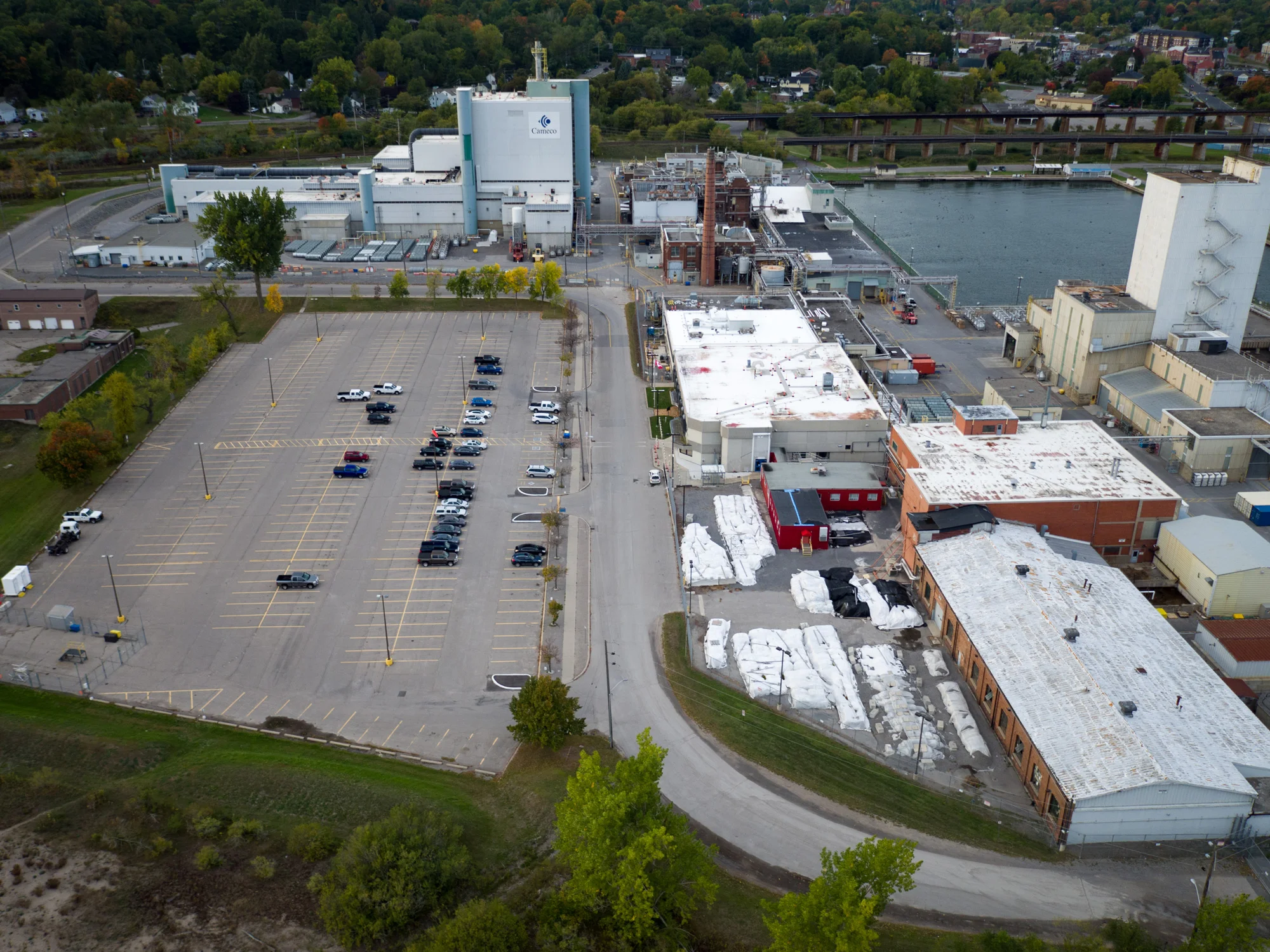 Cameco's Port Hope Conversion Facility sitting on the shoreline of Lake Ontario. (Photo by Dylan Neild)