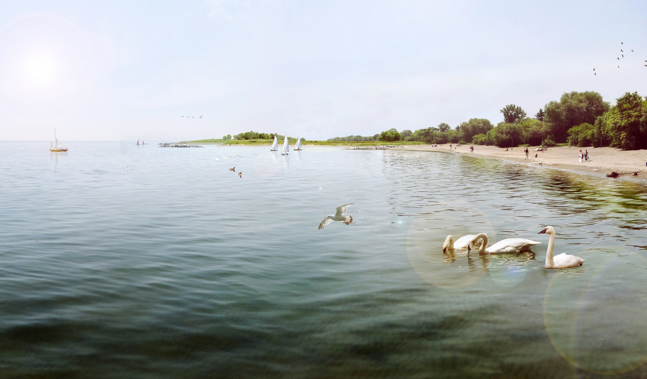 Looking west from the mouth of Etobicoke creek.