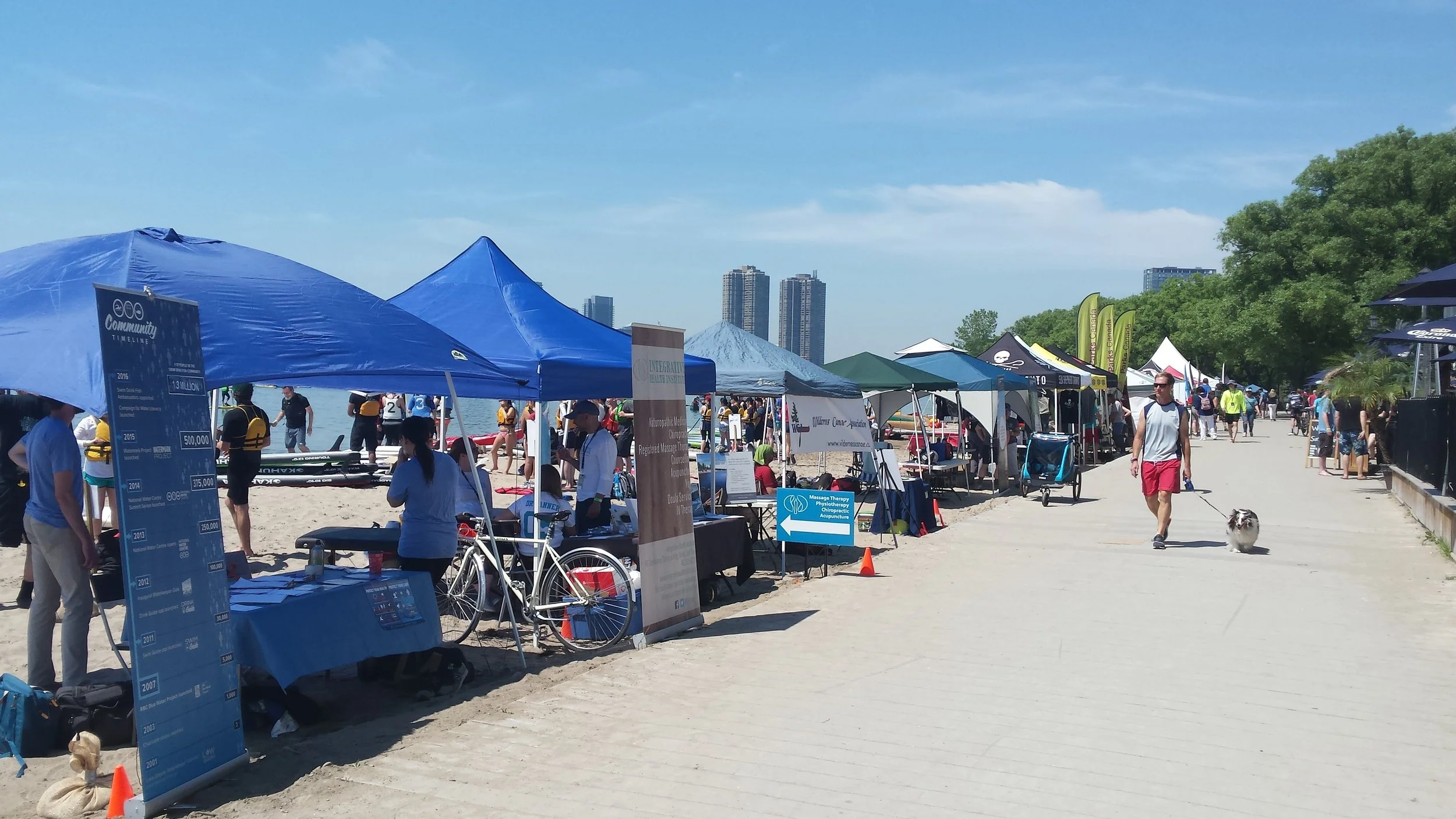 Paddlefest 2017, just before kick-off. Waterkeeper's booth is on the far left. Photo by Matt Flowers.