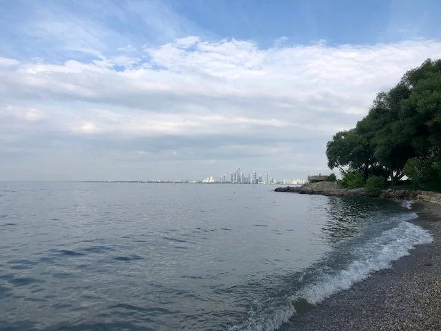 The southwest beach of Ontario Place.