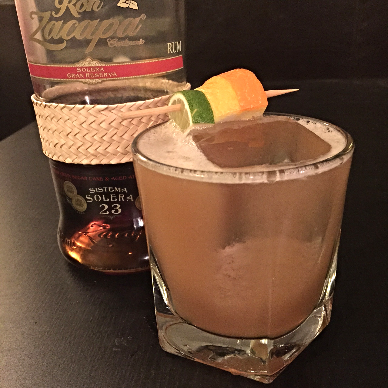 RON ZACAPA 23 PUNCH 1oz freshly squeezed lime 1/2 freshly squeezed lemon 1/2 home made grenadine 1/4 simple syrup 3oz Ron Zacapa 23