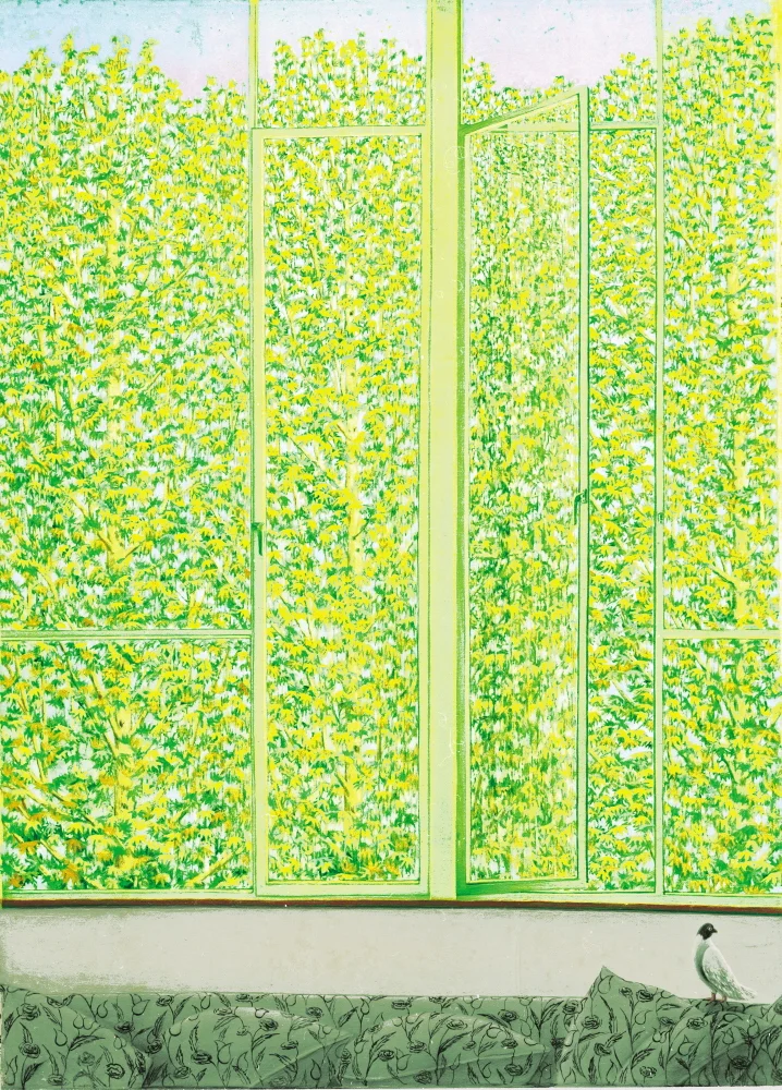 A Thousand and One Leaves - Mille et Une Feuilles, 1989, 50x70cm, oil on canvas - huile sur canvas, sold - vendu. Grand prize winner at the Tehran Biennale - Prix de la premiere biennale de Teheran.