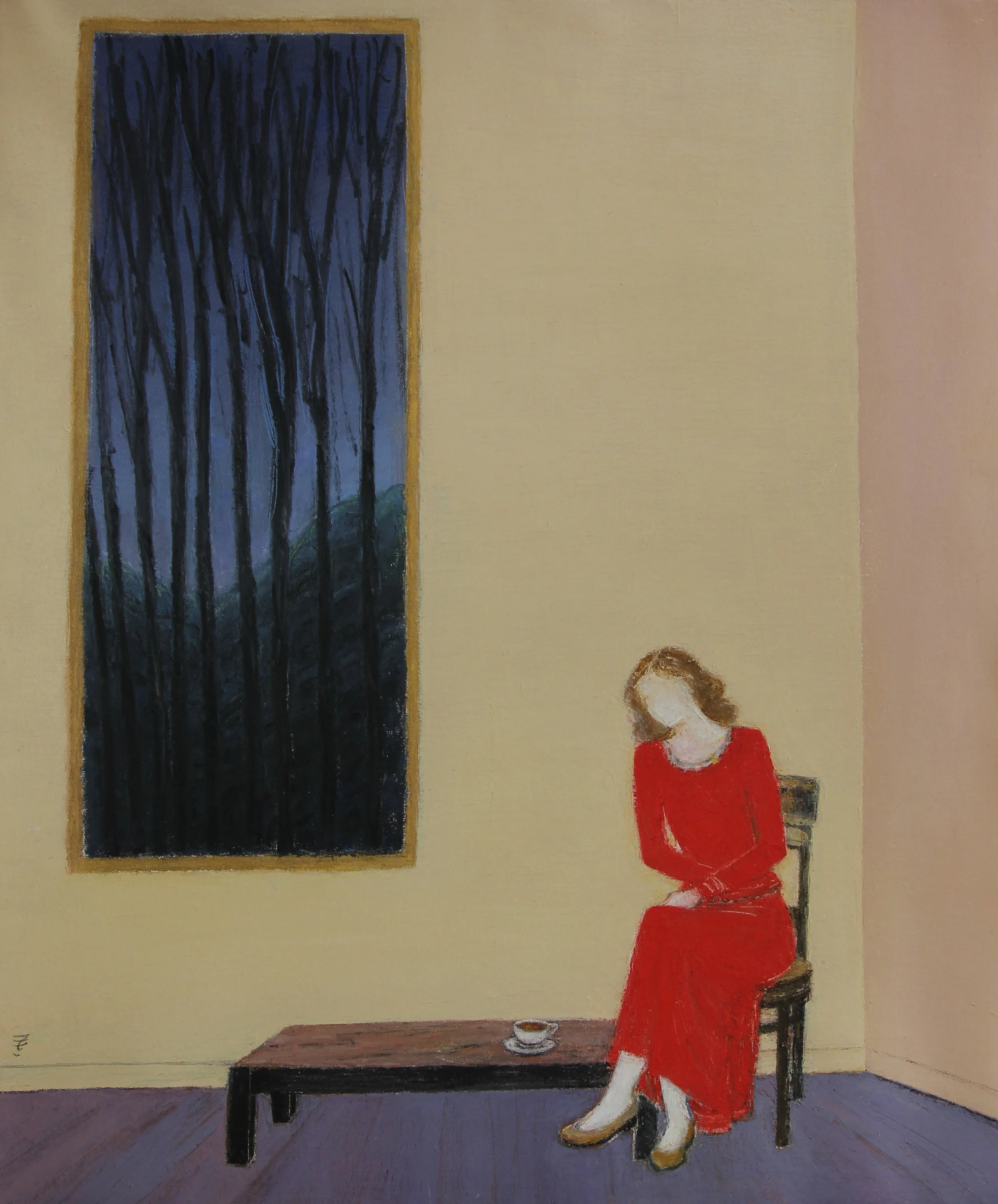 Femme en Rouge, 2012, huile sur toile