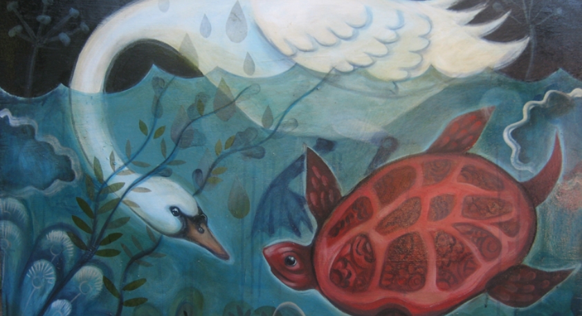 The Turtle &amp; the Swan - by CJ Metzger SOLD