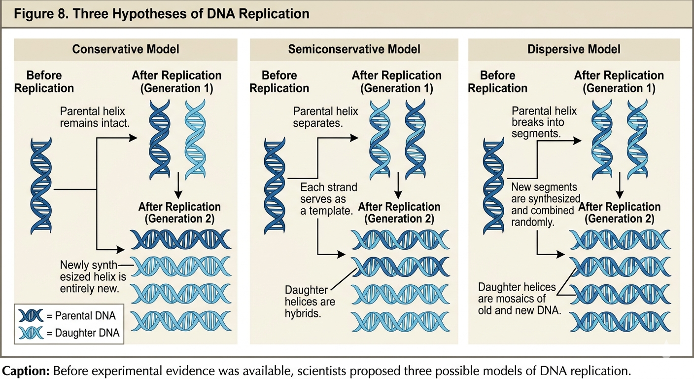 Hypotheses of DNA Replication