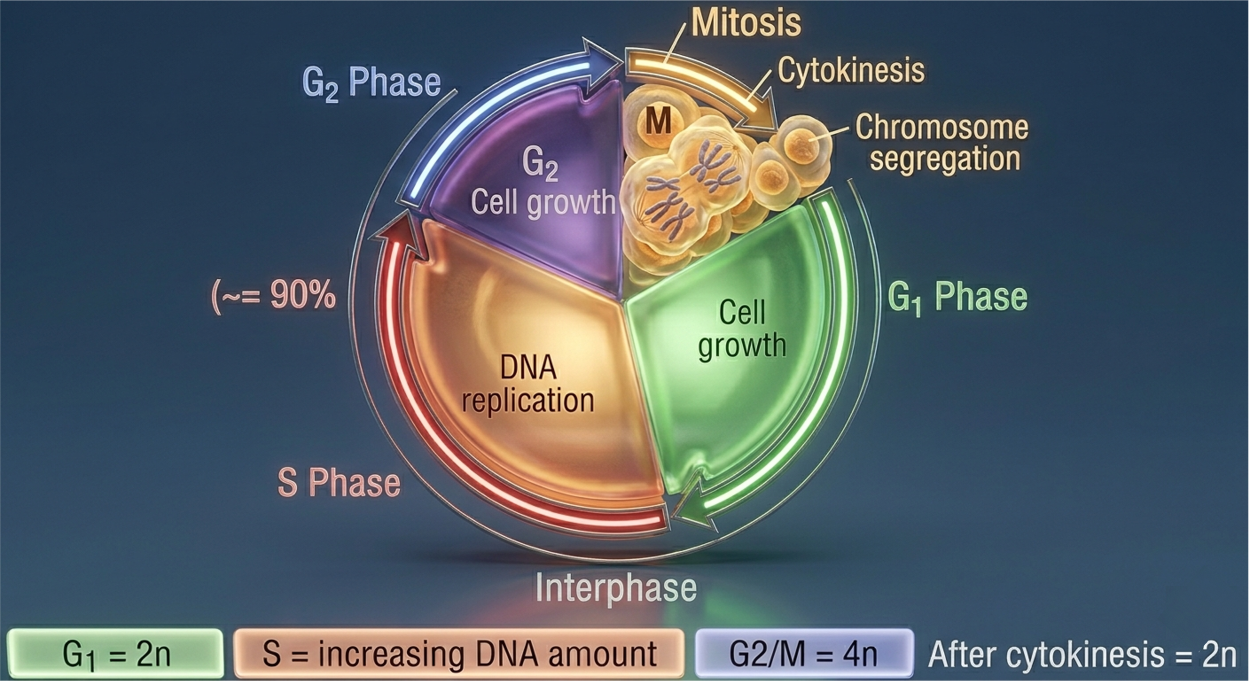The eukaryotic cell cycle coordinates cell growth, DNA replication, chromosome segregation, and cytoplasmic division through a highly regulated sequence of phases.