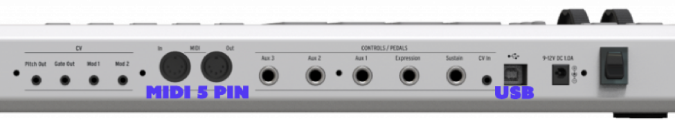 Arturia’s KeyLab MkII 61 Rear Connections