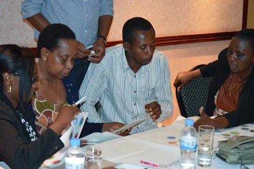 Women for Women International discussing the sourcing component of the toolkit