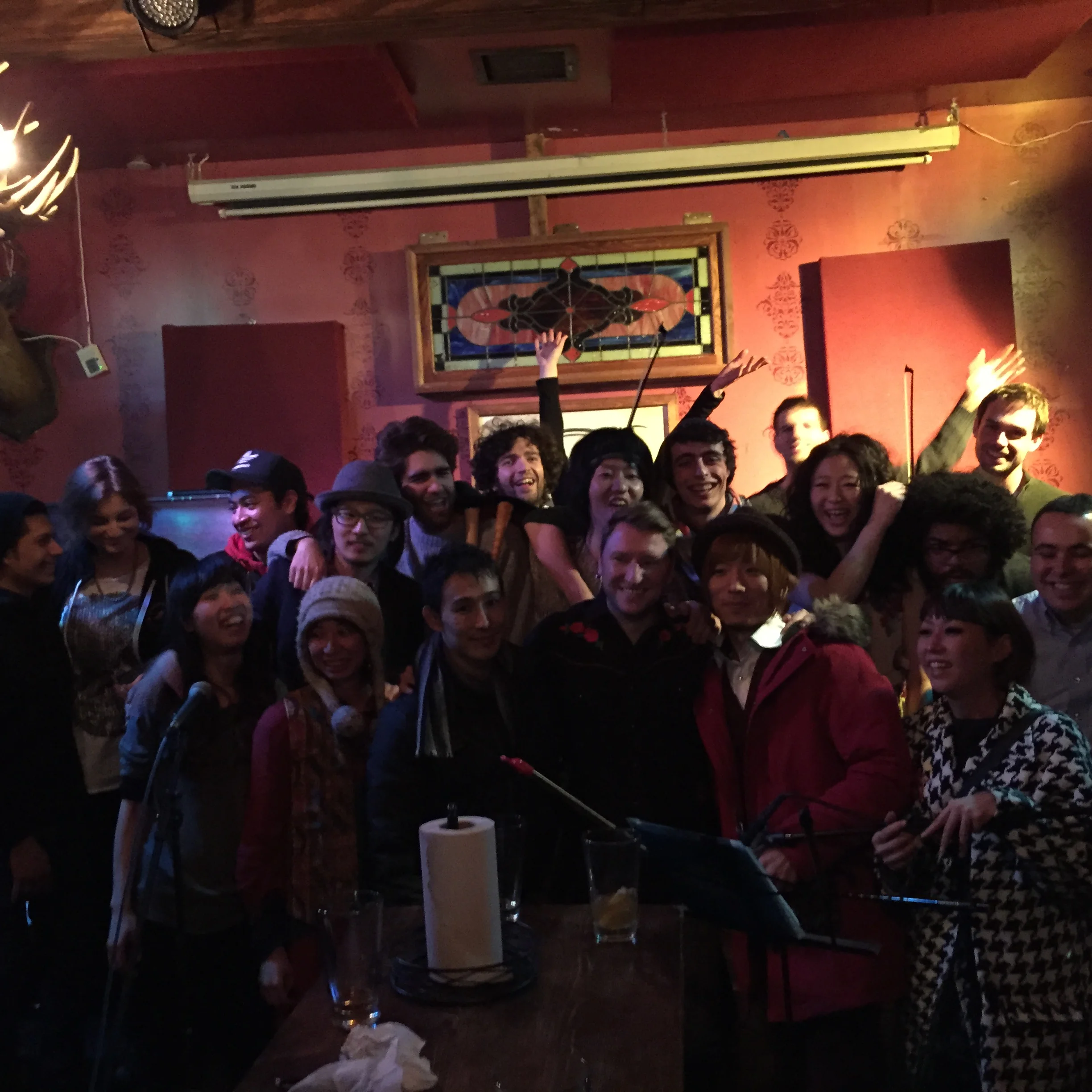 After a performance with friends at Branded Saloon in Brooklyn 
