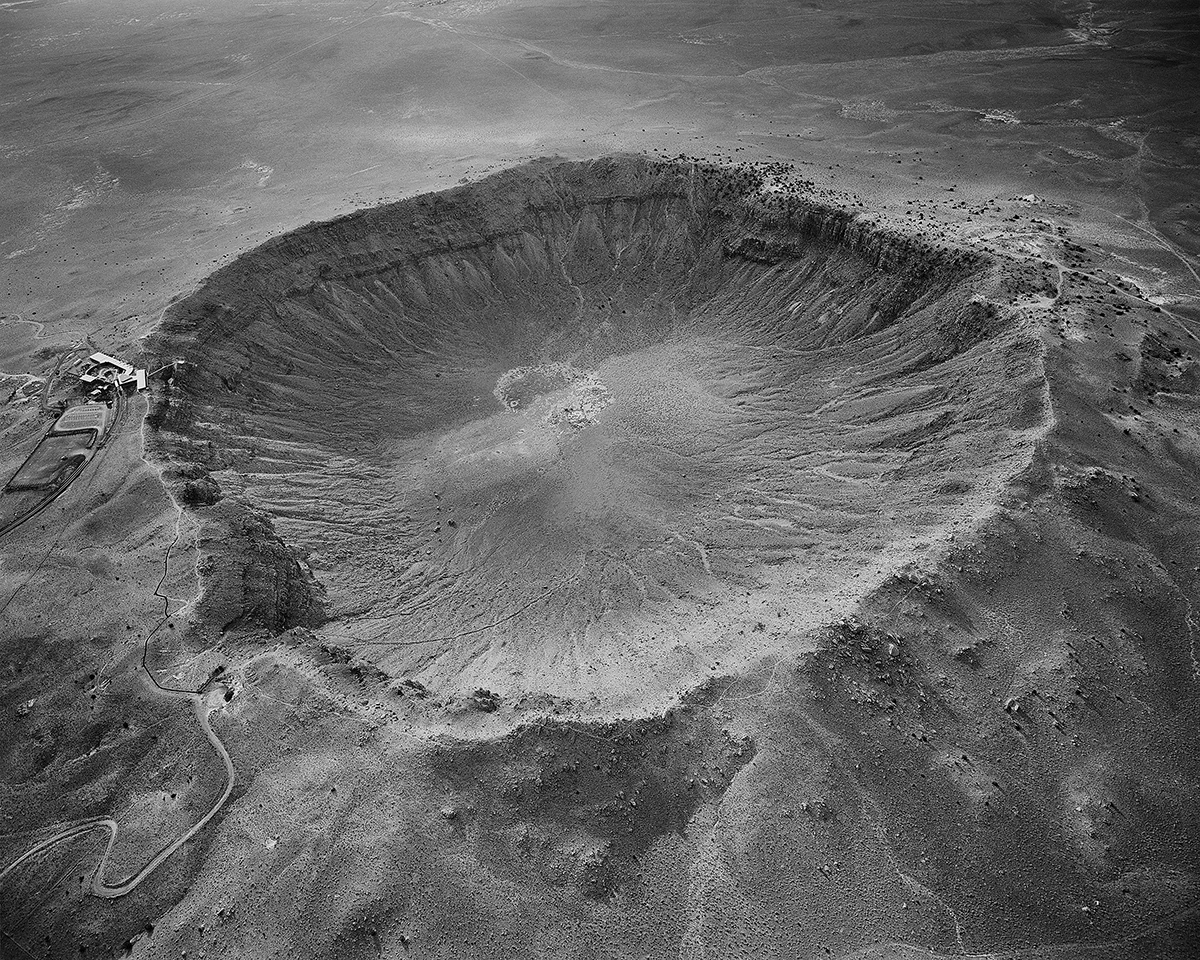 09. Meteor Crater Looking East, Near Winslow, AZ, 2011 From Roden Crater/Meteor Crater 07.07.11 ; dos-a-dos binding artist's book, 35"x44", ed. 10
24" x 30" pigment print, ed. 5
40" x 50" pigment print, ed. 5