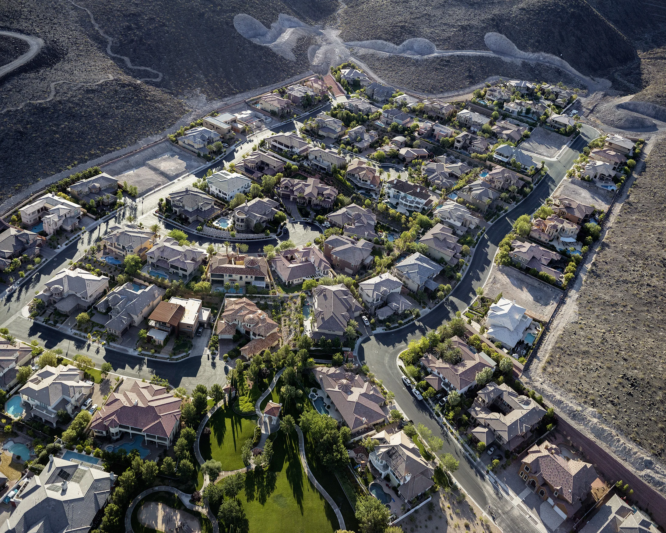 17. “Roma Hills” guard-gated homes looking east; 3000-8000 square feet each, Henderson, Nevada; 2012