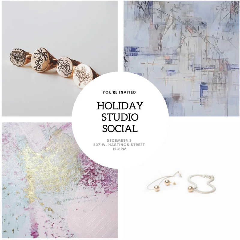 I'll be opening my studio doors, along with my neighbours Foe & Dear, Ali Munn Jewellery, and Johnny Taylor to bring in the Holiday Cheer. Come see my latest works, brand new limited edition prints, and special studio pieces that aren't on my website. Holiday Studio Social Dec. 2 12-8pm, 207 W. Hastings Street, Vancouver BC