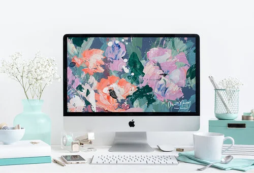 Dana-Mooney-Vancouver-Artist-Poppy-Bunches-Desktop-Wallpaper-Screenart-Styled-Office