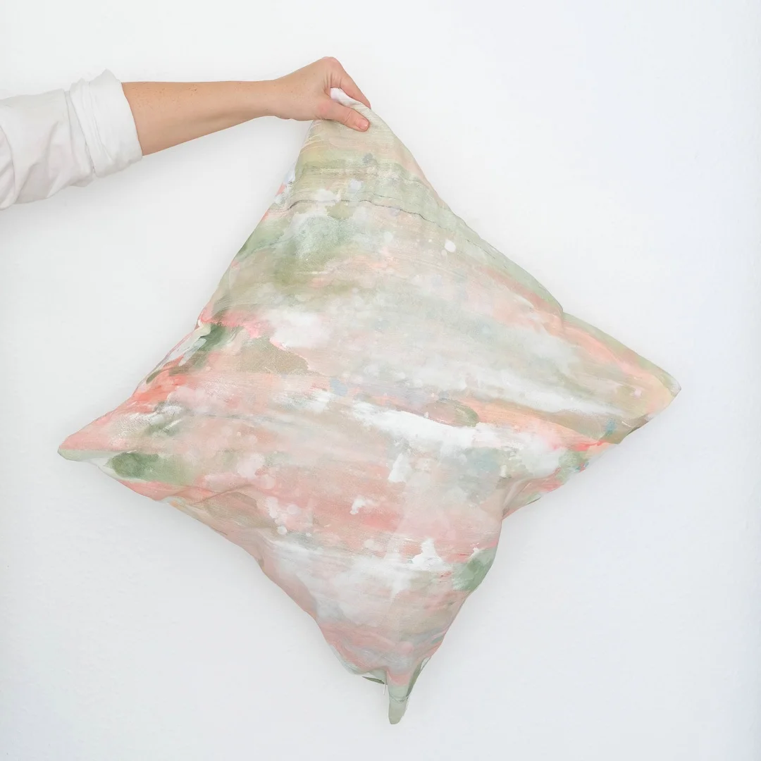 Dana-Mooney-Vancouver-Artist-Throw-Pillow-Coral-Olive-Front