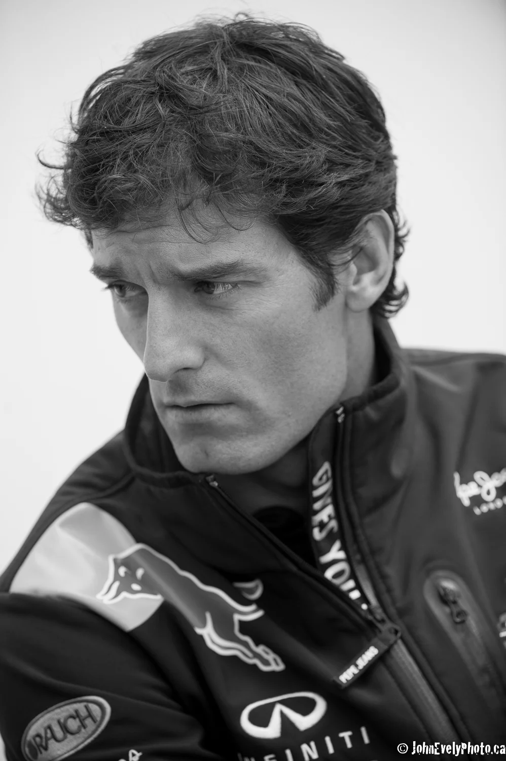 Mark Webber in the Red Bull Paddock.
