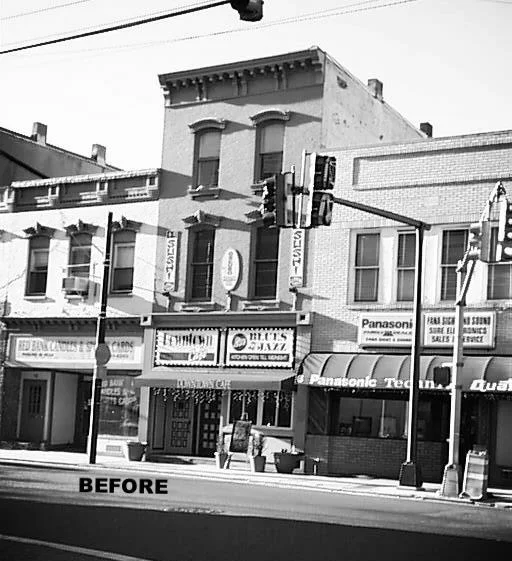 The Downtown | The more casual sister building to nearby red was conceived as a bar/restaurant focusing on live entertainment. Two buildings were merged into one in plan while retaining the individual character when viewed from the street. The project received the “Downtown New Jersey” Design Award for outstanding building renovation in 2008.