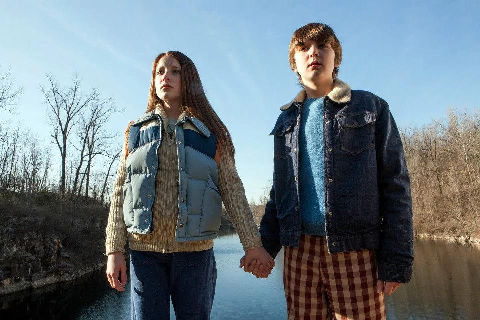 Image of Samantha Isler as "Jake" and Gabriel Cain as "Willie Proctor" filming a scene at the Mermet Springs Quarry - via Dig Two Graves' Facebook page .