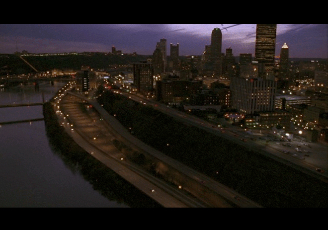 PHOTO CREDIT: Above is a screenshot of an aerial view of Pittsburgh from the movie.