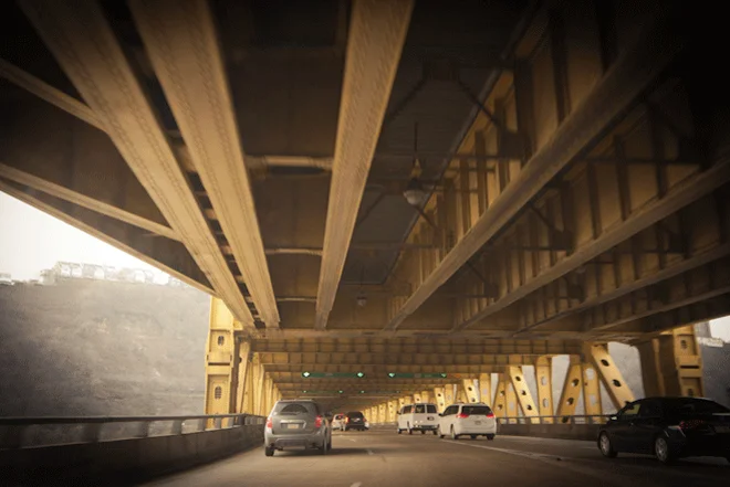 PHOTO CREDIT: The lower deck of Fort Pitt Bridge. Photography by Sarah Le for Reel-Scout, Inc. - all rights reserved. 