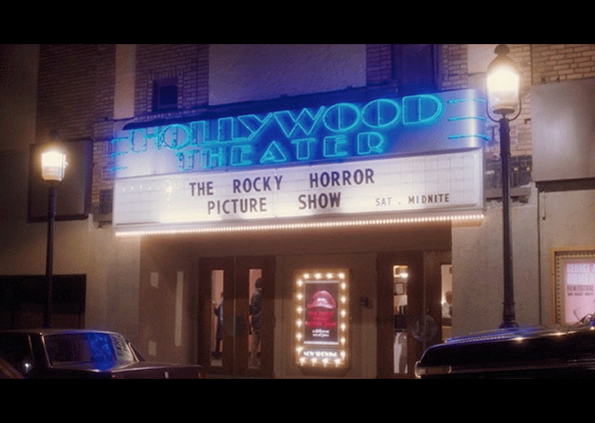 PHOTO CREDIT: Above is a screenshot of the Hollywood Theater featuring The Rocky Horror Picture Show from the movie.