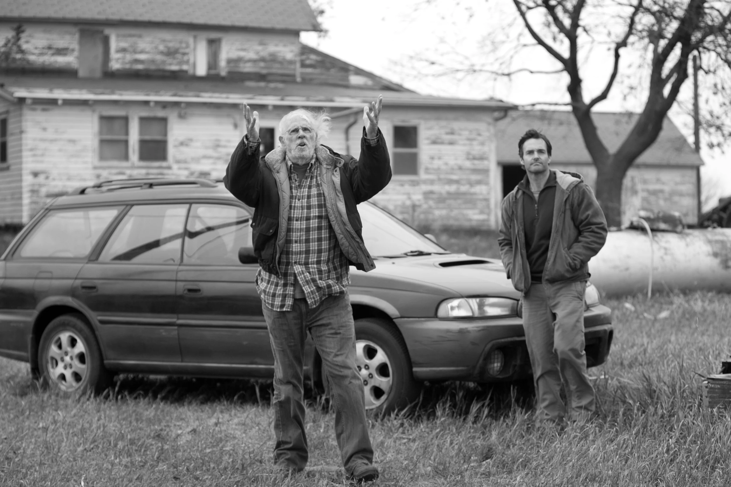 PHOTO CREDIT: Bruce Dern and Will Forte in a movie still of Nebraska - photo source .
