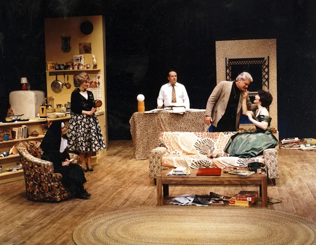 PHOTO CREDIT: Above photo of the production “House of Blue Leaves” performed by the Theatre Department at Rhodes College is from here .