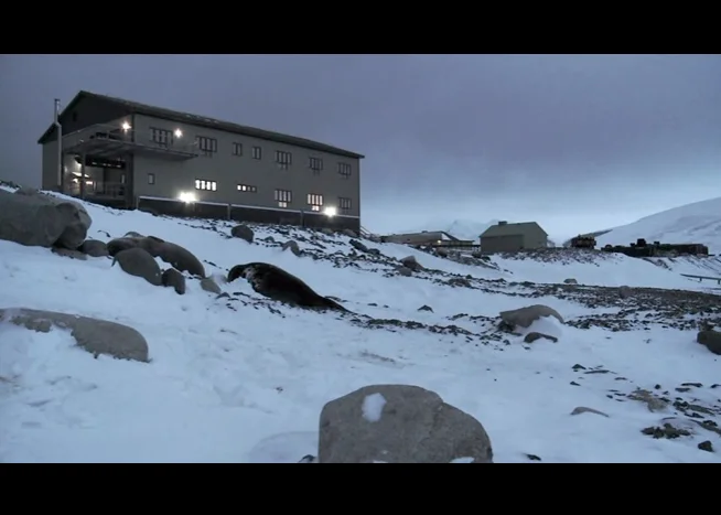 PHOTO CREDIT: The above is a screenshot of the buliding where the workers work and live during the long winter months.