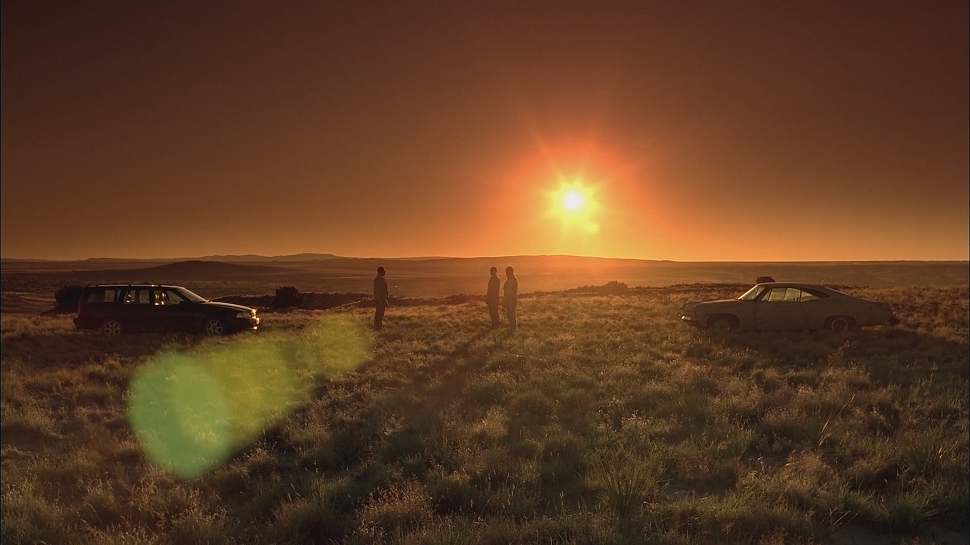 Production still from Breaking Bad featuring the stunning New Mexico backdrop at sunset - image via Google .