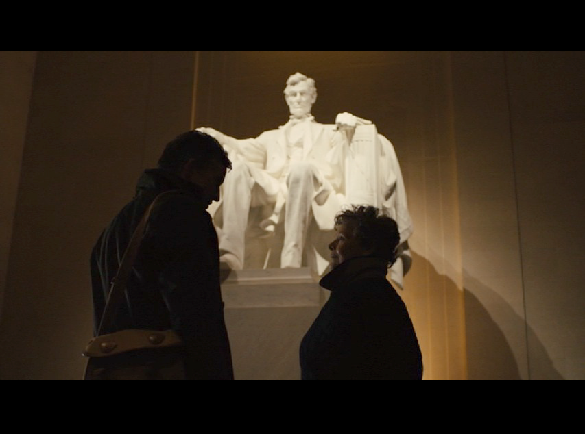 Screenshot: Martin and Philomena visit the Lincoln Memorial when they are in D.C. in search of her son.