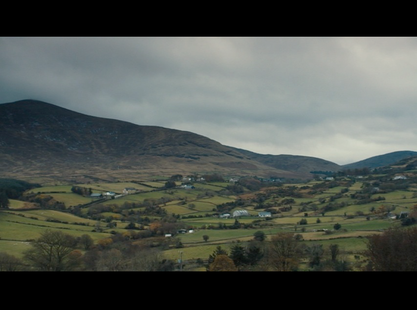 Screenshot from Philomena featuring Northern Ireland's breathtaking Mournes mountains in the background.