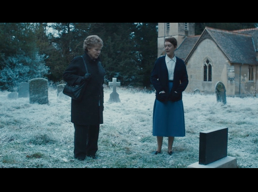 Spoiler alert - in case you haven't seen the movie. Here's a screenshot of the cemetery scene from Philomena, filmed at Shirburn Castle.