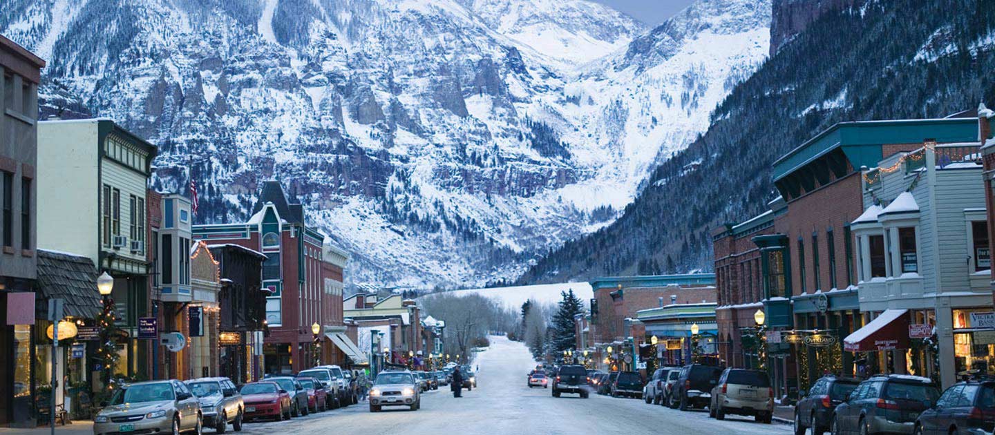 A typical winter day in Telluride, Colorado - image via Google .