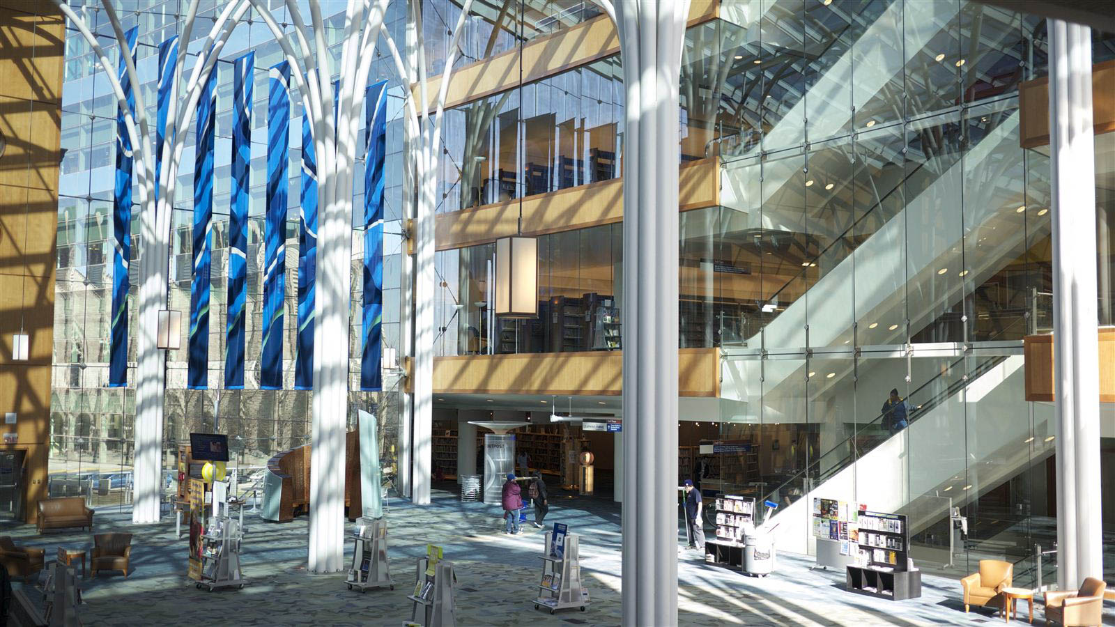 The Central Library's Atrium - image via LocationsHub.com .