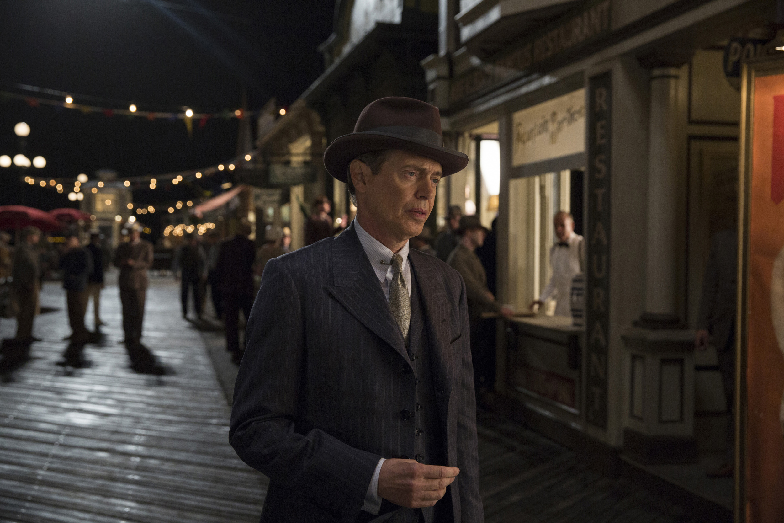 Steve Buscemi as Enoch "Nucky" Thompson in Boardwalk Empire , filmed in and around New York City - image via Google .