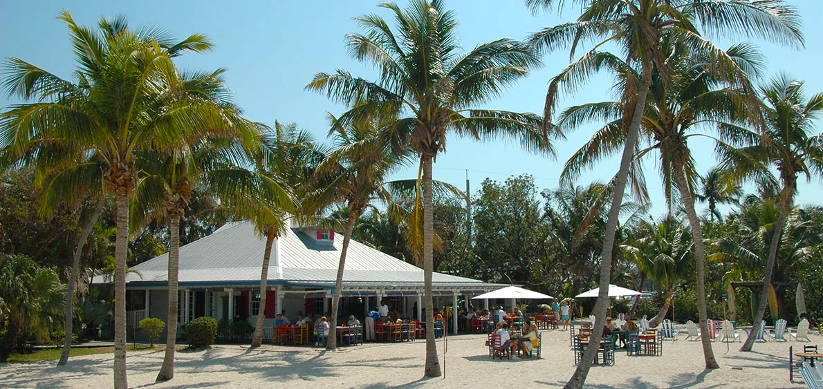 The Beach Cafe at Morada Bay, one of the film locations of Bloodline - image via The Moorings Village &amp; Spa's website.