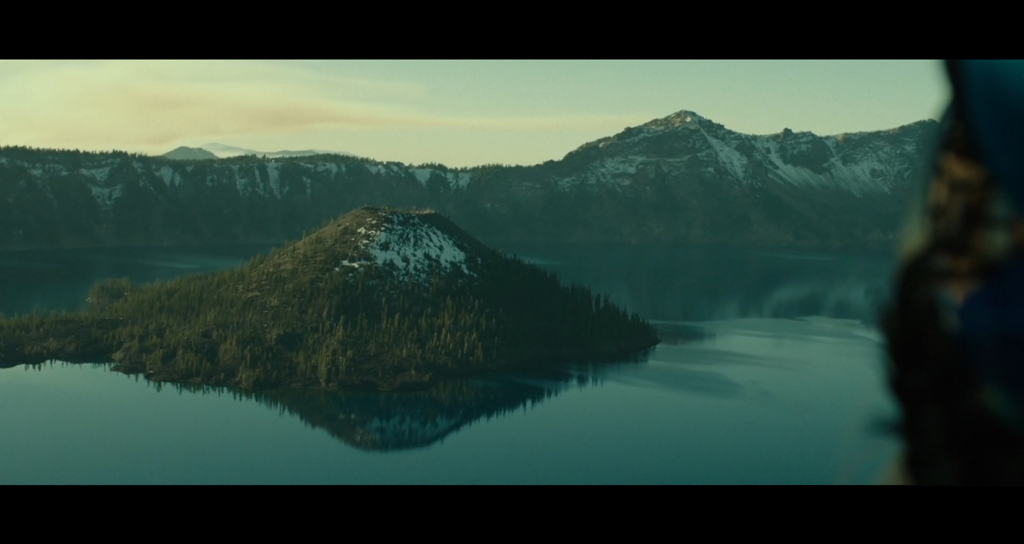 Screenshot of Cheryl's first glimpse of the breathtakingly beautiful Crater Lake.