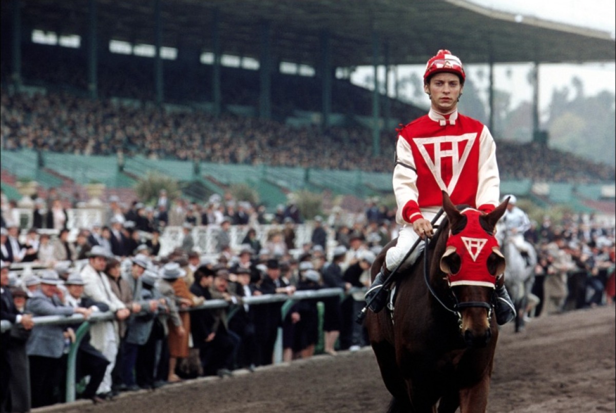 Production still of Seabiscuit , filmed at Keeneland Race Track in Kentucky - image via Google .