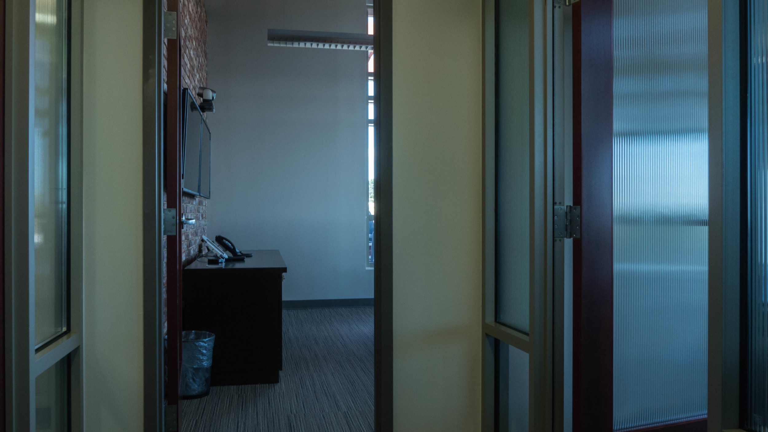 Entrance to a corner office on the third floor.
